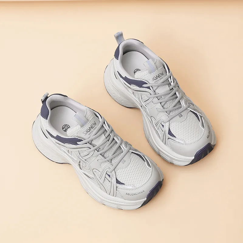 Cigna Low Top Chunky Sneakers Women's Gray Blue-3