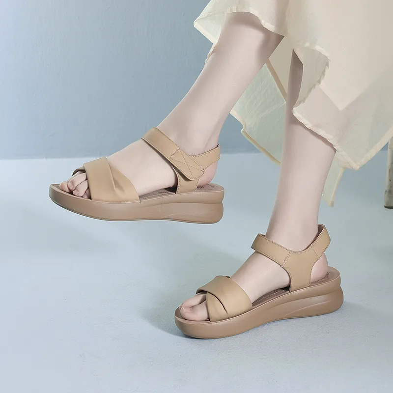 Cigna Beach Sandals Women's Black/Ecru/Apricot/Burgundy/Khaki-25