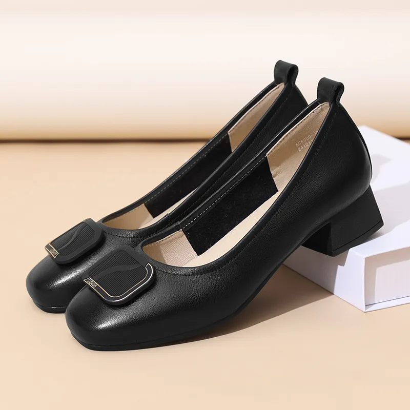 Cigna Chunky Heel High Heels 3.3CM Women's-2
