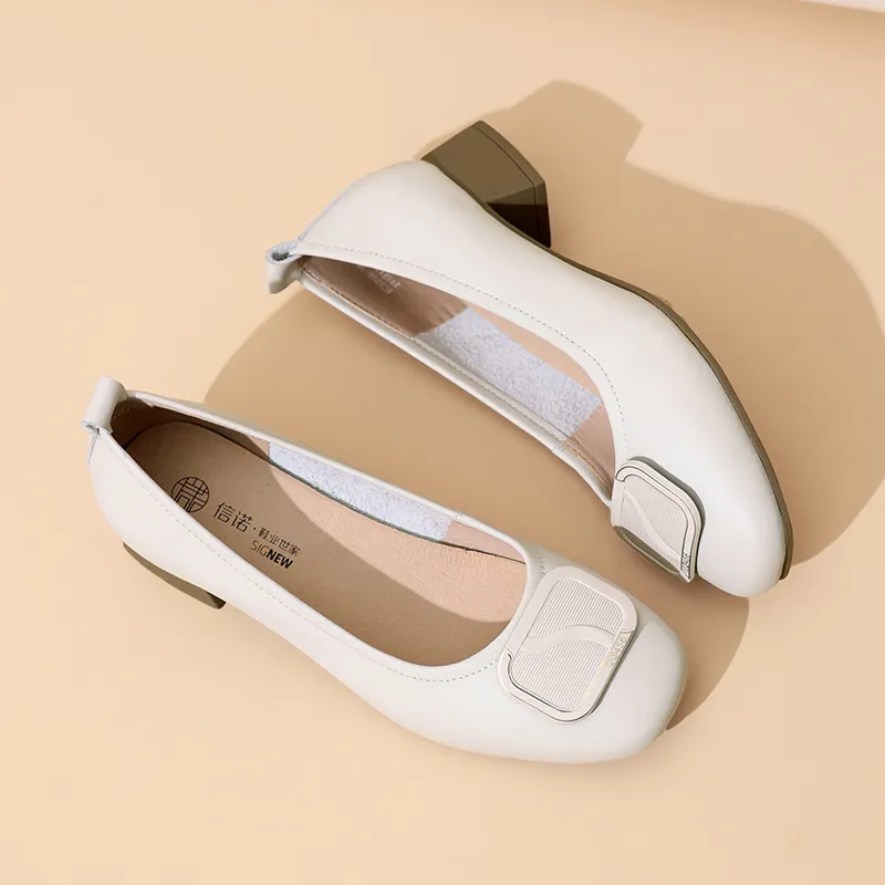 Cigna Chunky Heel High Heels 3.3CM Women's-7