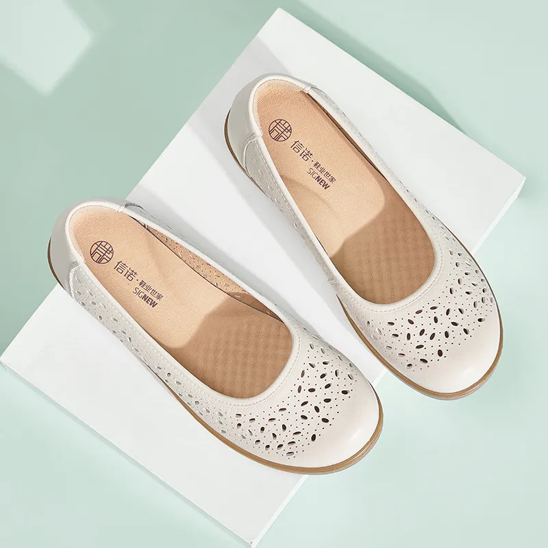 Cigna Casual Single Shoes Women's Ecru-5
