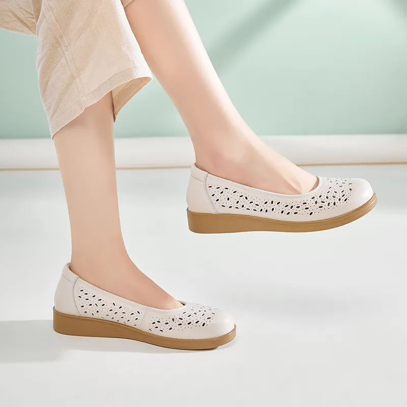 Cigna Casual Single Shoes Women's Ecru-4