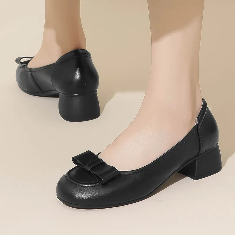 Cigna Chunky Heel High Heels 4.1cm Women's-4