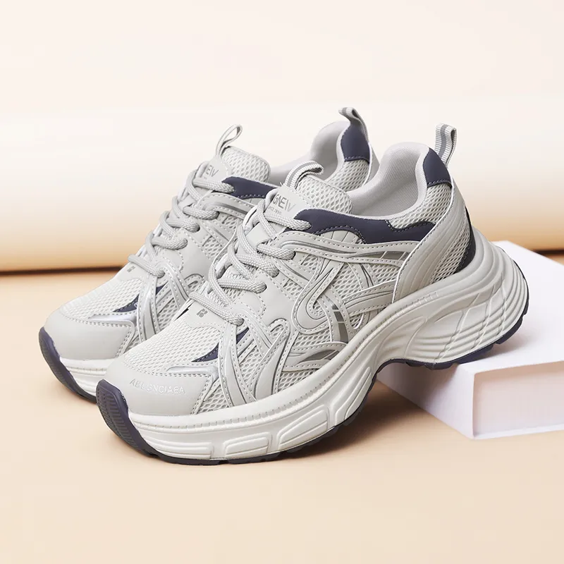 Cigna Low Top Chunky Sneakers Women's Gray Blue-2
