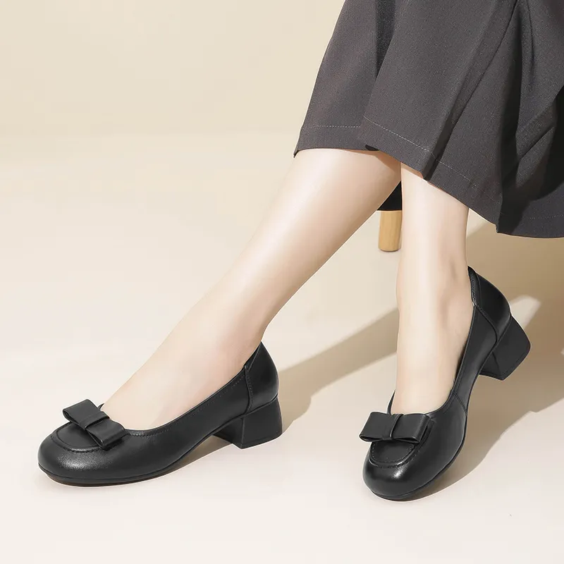 Cigna Chunky Heel High Heels 4.1cm Women's-2
