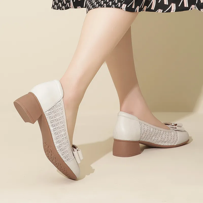 Cigna Chunky Heel High Heels 4.1cm Women's-2