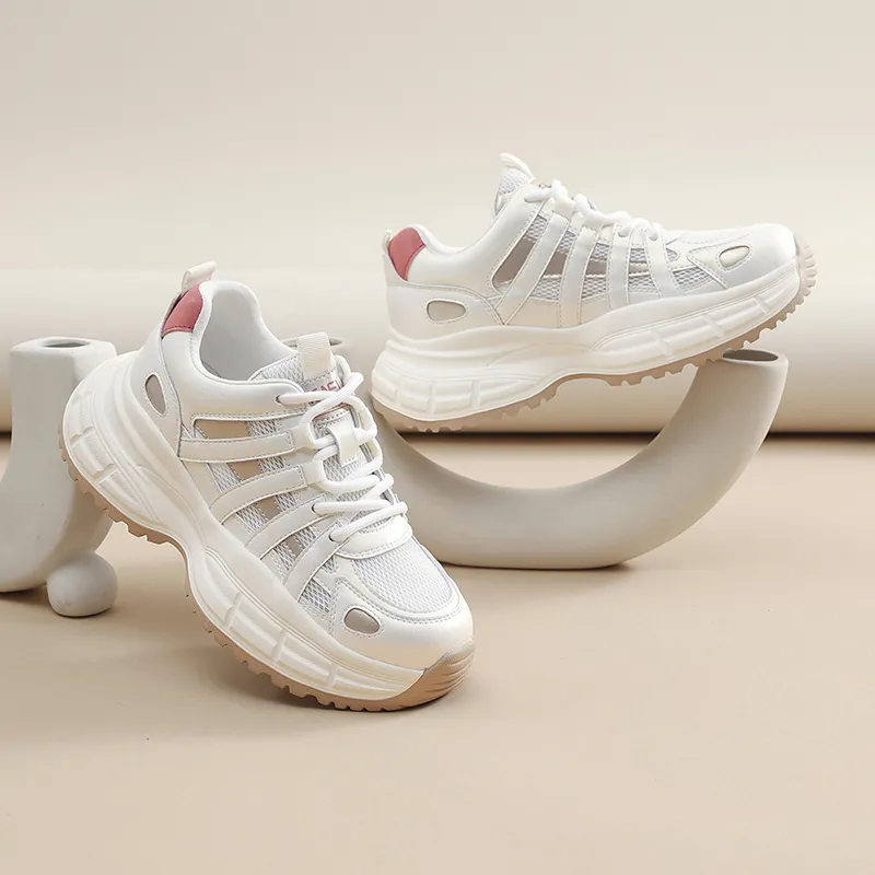 Cigna Low Top Chunky Sneakers Women's Rose Gold-6