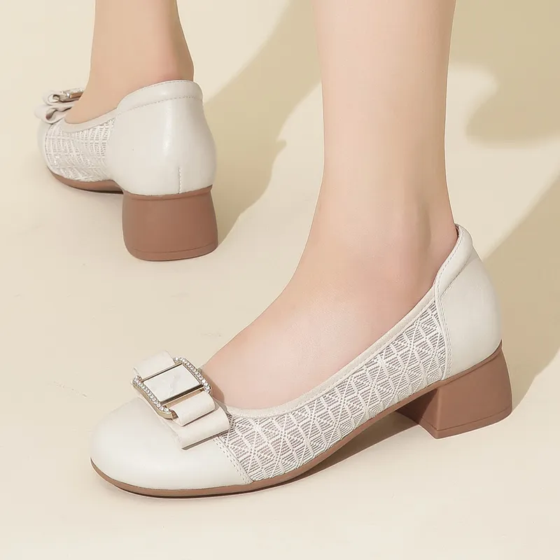 Cigna Chunky Heel High Heels 4.1cm Women's-5