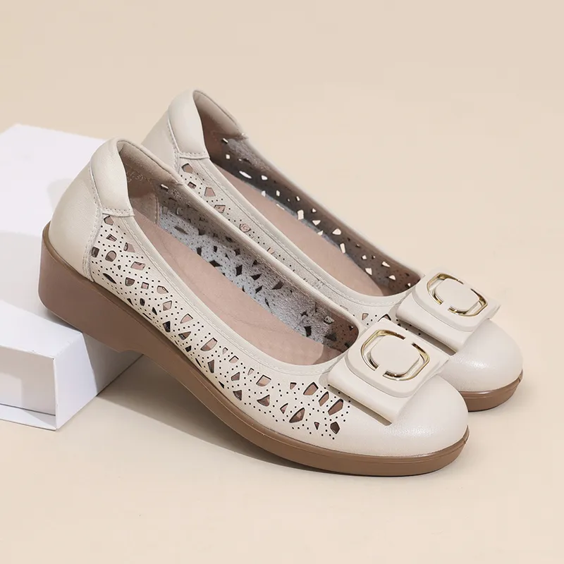 Cigna Casual Single Shoes Women's Ecru-3