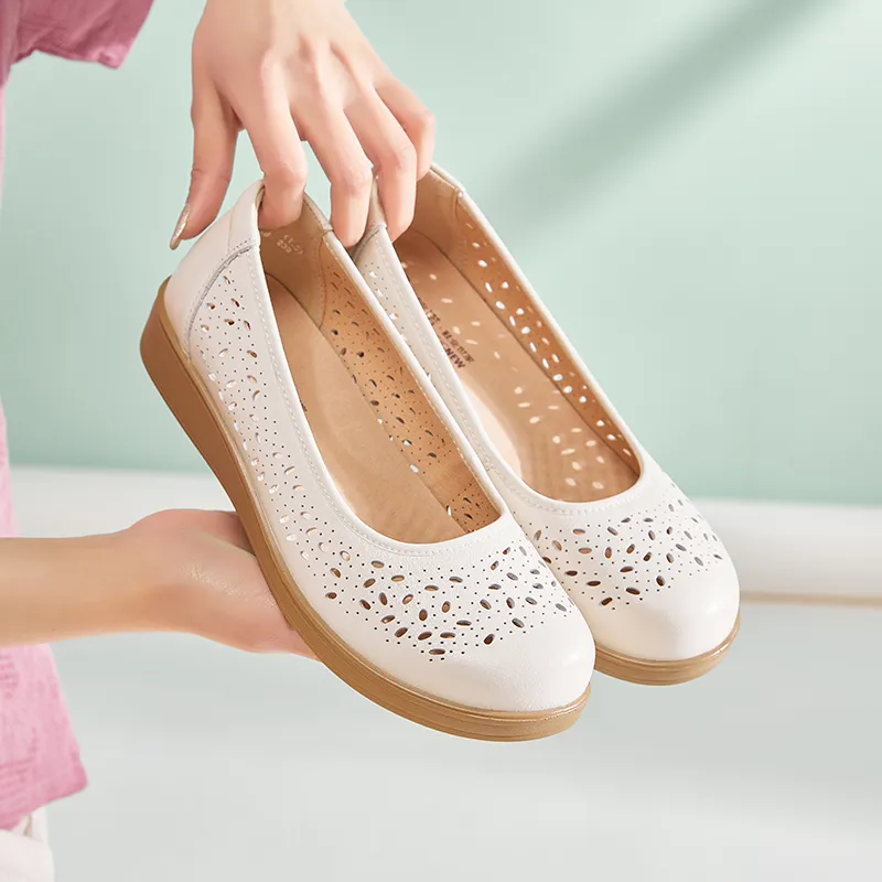 Cigna Casual Single Shoes Women's Ecru-2