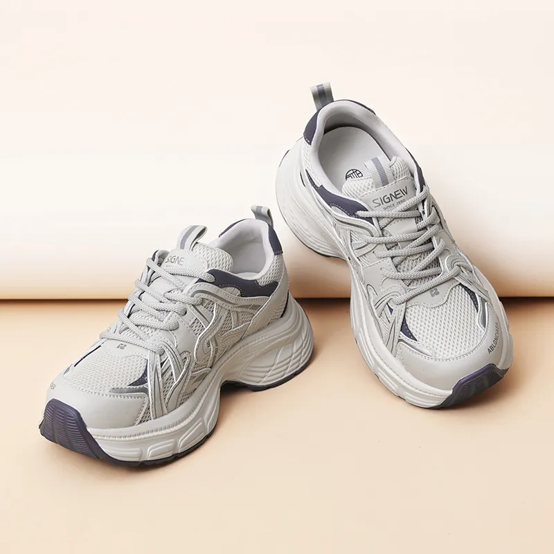 Cigna Low Top Chunky Sneakers Women's Gray Blue-5