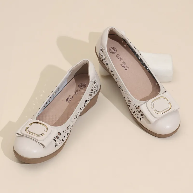 Cigna Casual Single Shoes Women's Ecru-2