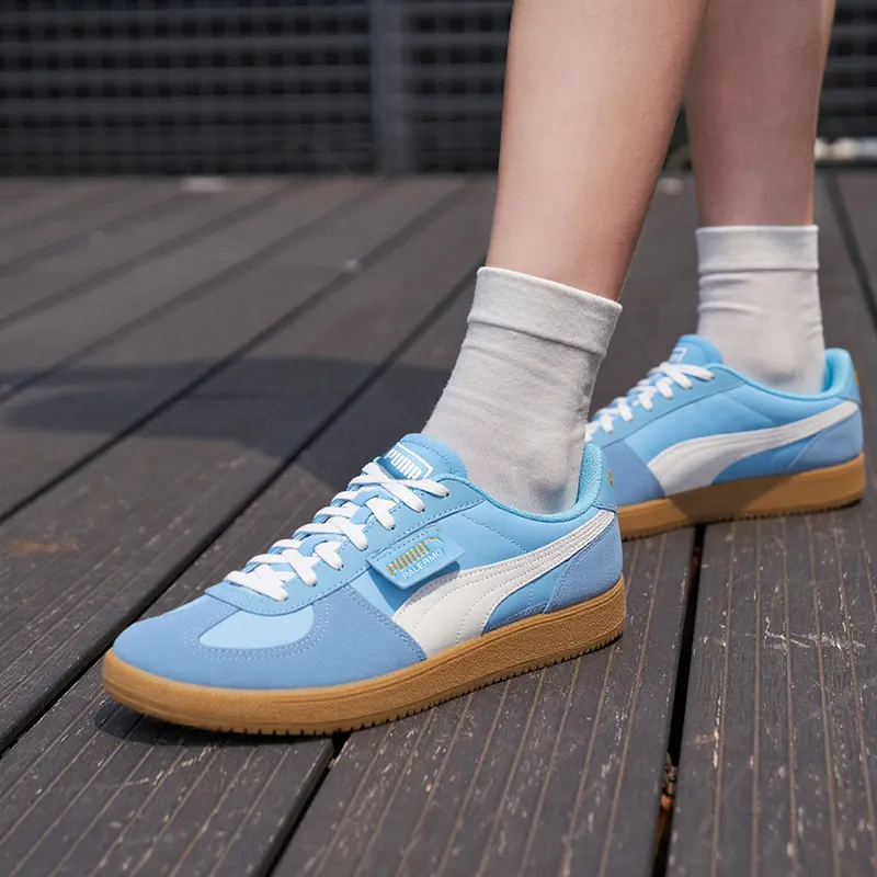 PUMA Palermo Anti Slip Wear Resistant Low Top Skateboard Shoes Unisex Blue-4