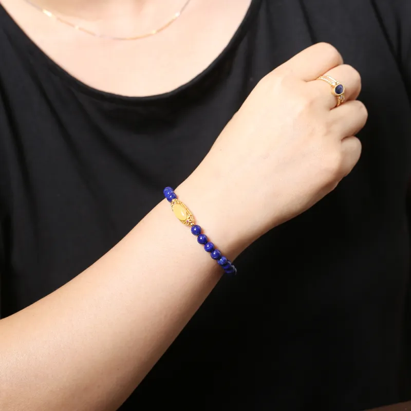 Pan Homestead Lapis Lazuli With Beeswax Fine Jade Bracelets Women's-2
