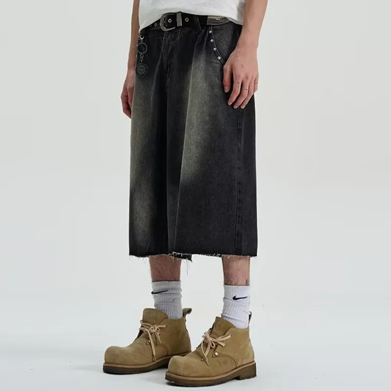 PRESSURE Denim Shorts Unisex Black-2