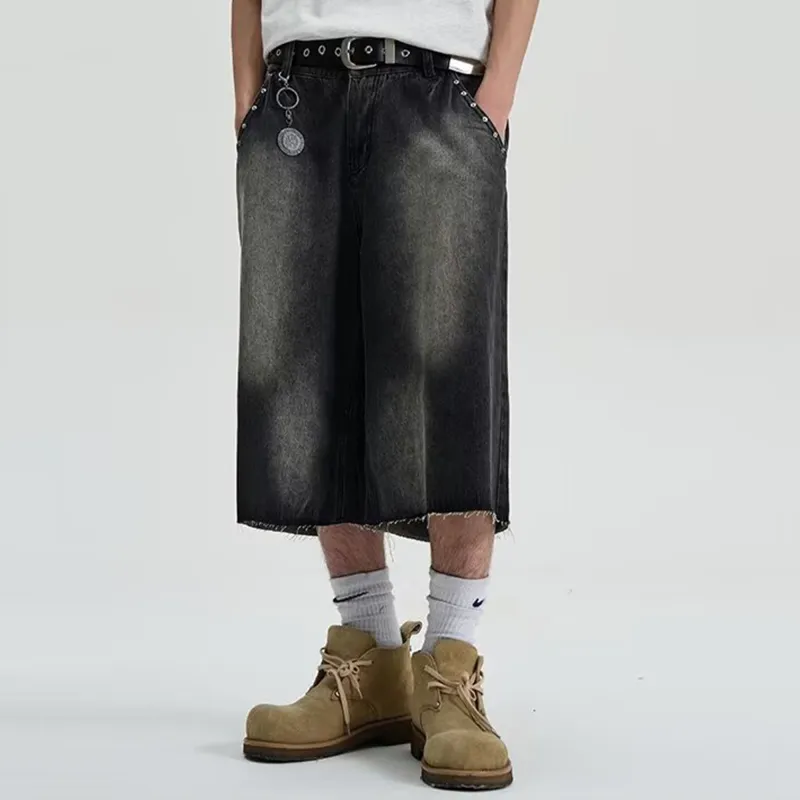 PRESSURE Denim Shorts Unisex Black-6