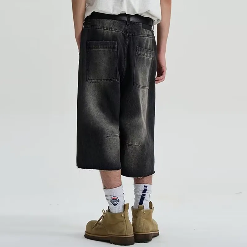 PRESSURE Denim Shorts Unisex Black-1