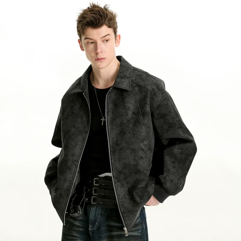 PRESSURE Leather Jacket Coat Unisex-10
