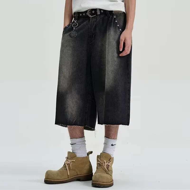 PRESSURE Denim Shorts Unisex Black-4