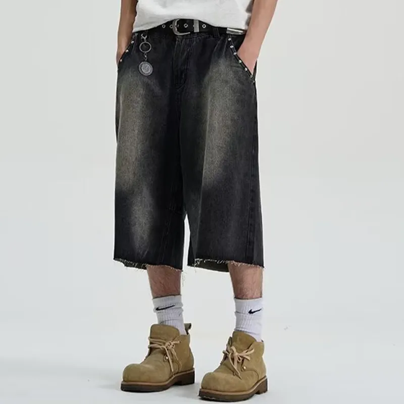 PRESSURE Denim Shorts Unisex Black-7