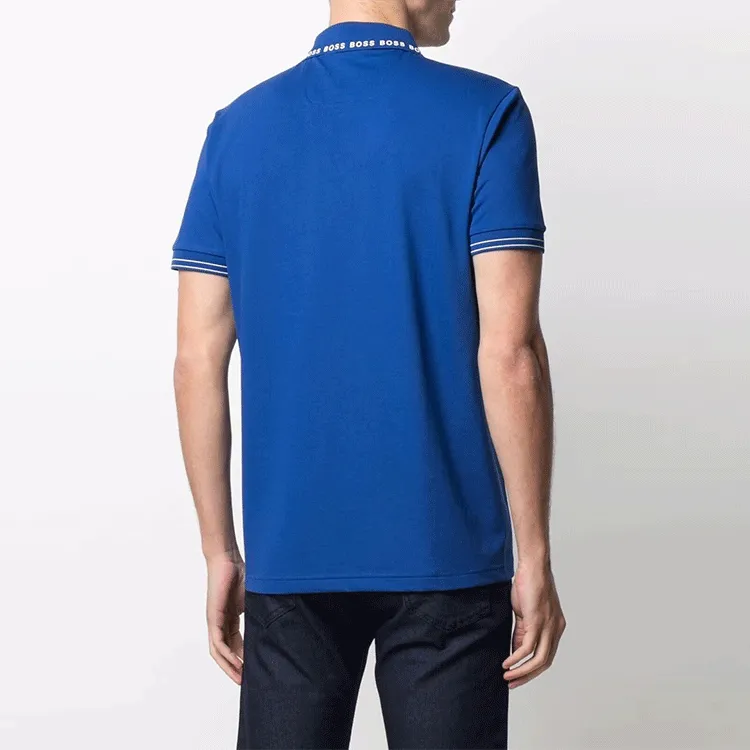 HUGO BOSS Short Sleeved Polo Shirt Men's Blue-4