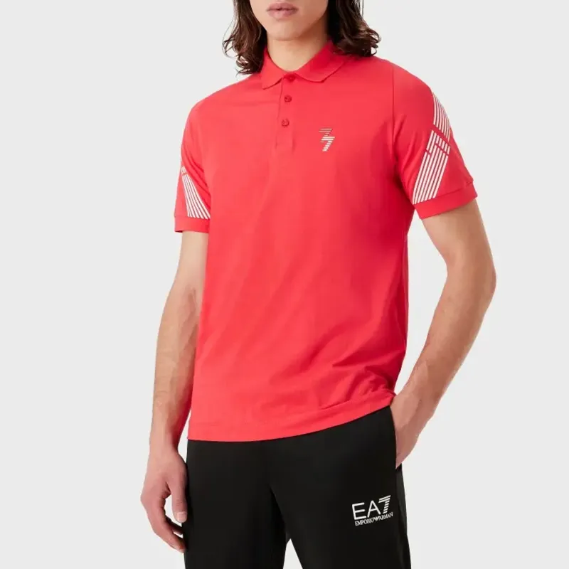 EMPORIO ARMANI EA7 Polo Shirts Men Watermelon Red-2