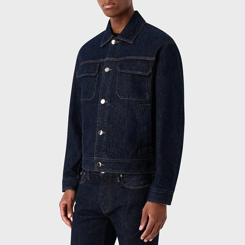 EMPORIO ARMANI Rinse washed Denim Jacket-2