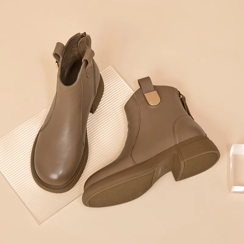 AOKANG Ankle Boots Women's Earth Yellow-2