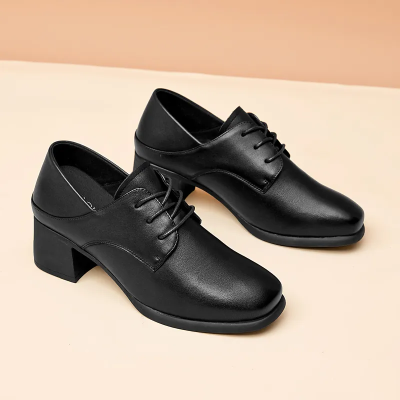 AOKANG Chunky Heel High Heels 4.8cm Women's Black-2