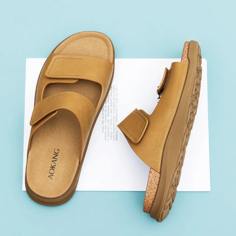 AOKANG Rubber Sole Slip Resistant Slide Slippers Men's-9