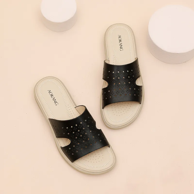 AOKANG PVC Polyvinyl Chloride Slip Resistant Slide Slippers Women's-3