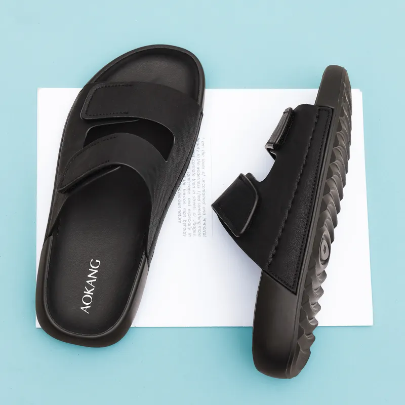 AOKANG PU Polyurethane Slip Resistant Slide Slippers Men's-1
