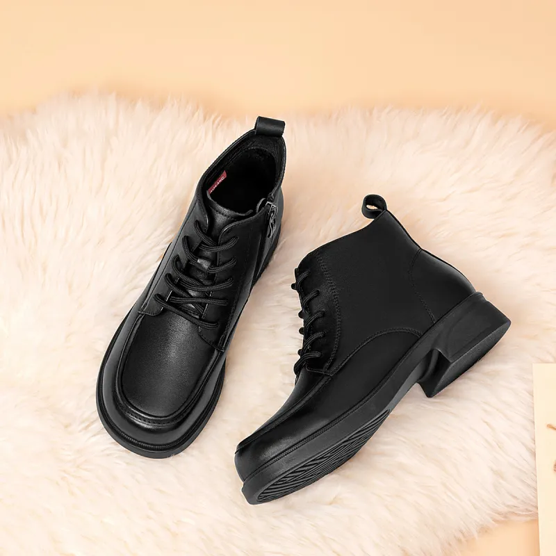 AOKANG Short Martin Boot 3.5cm Women's Black-7