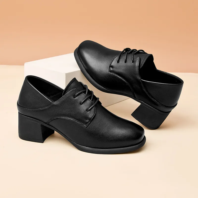 AOKANG Chunky Heel High Heels 4.8cm Women's Black-3