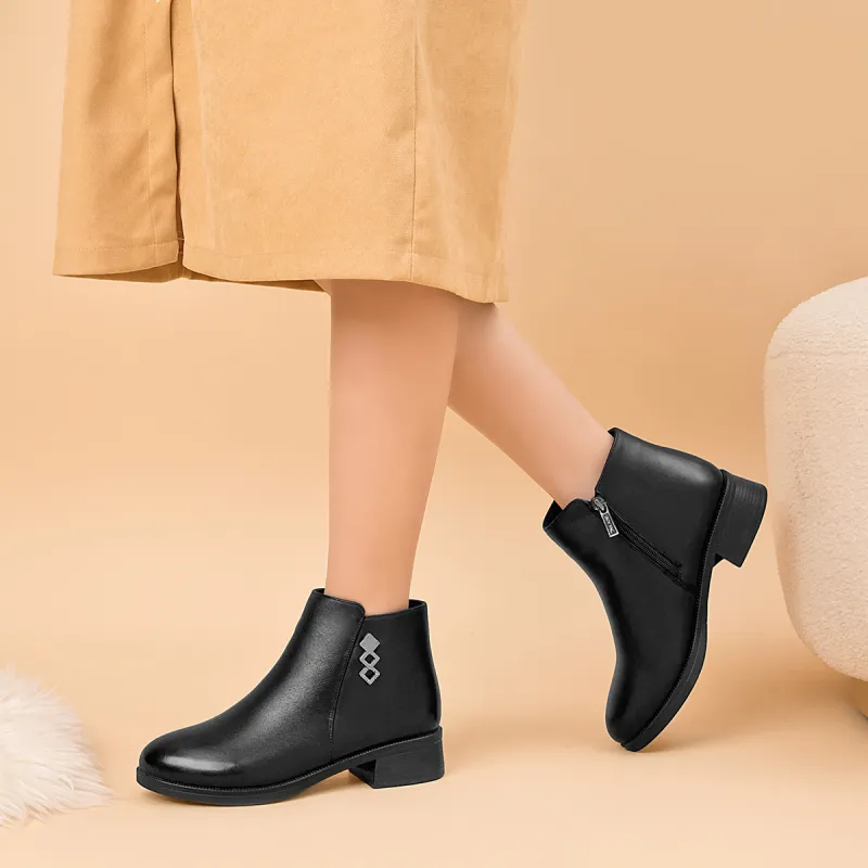 AOKANG Ankle Boots 3.5cm Women's Black-7