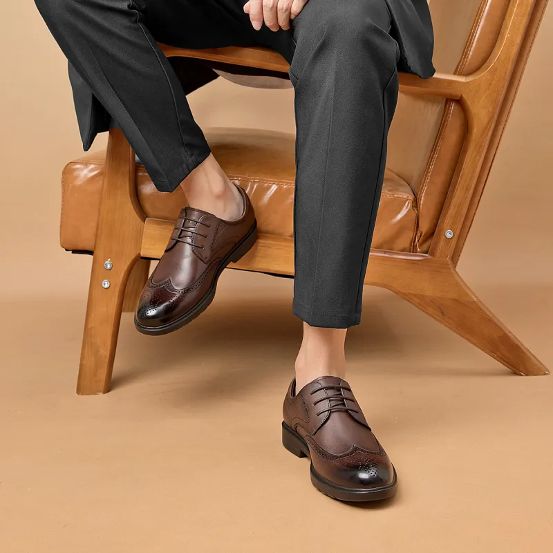 AOKANG Dress Shoes Men Low Top Black-2