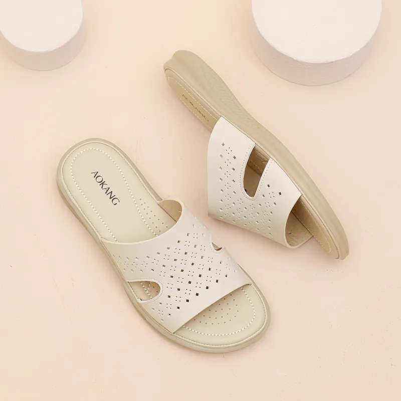 AOKANG PVC Polyvinyl Chloride Slip Resistant Slide Slippers Women's-6
