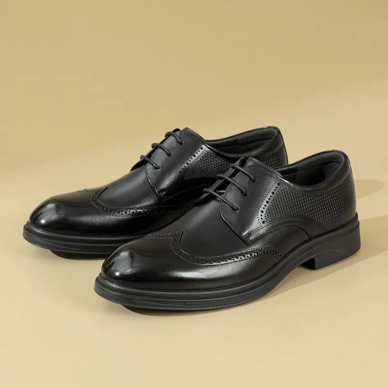 AOKANG Dress Shoes Men Low Top Black-3
