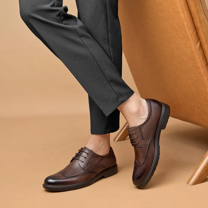 AOKANG Dress Shoes Men Low Top Black-1