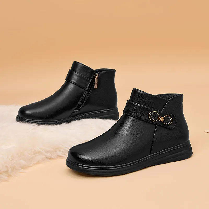 AOKANG Ankle Boots 3cm Women's Black-1