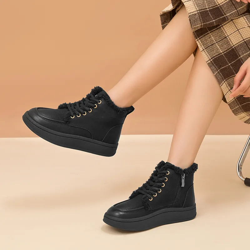 AOKANG Short Martin Boot 3.5cm Women's Black-6