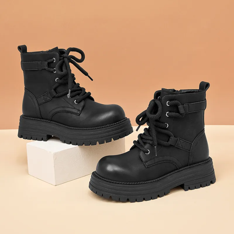 AOKANG Short Martin Boot 4.5cm Women's Black-1