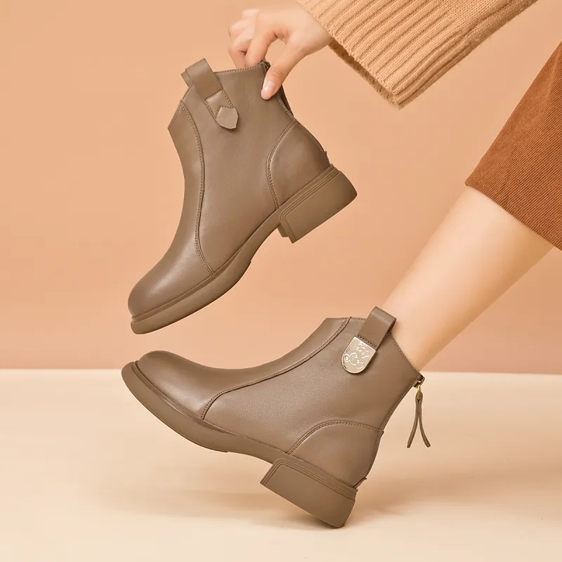 AOKANG Ankle Boots Women's Earth Yellow-6