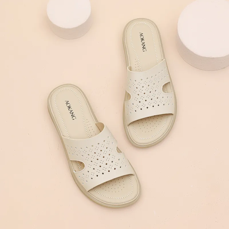 AOKANG PVC Polyvinyl Chloride Slip Resistant Slide Slippers Women's-8