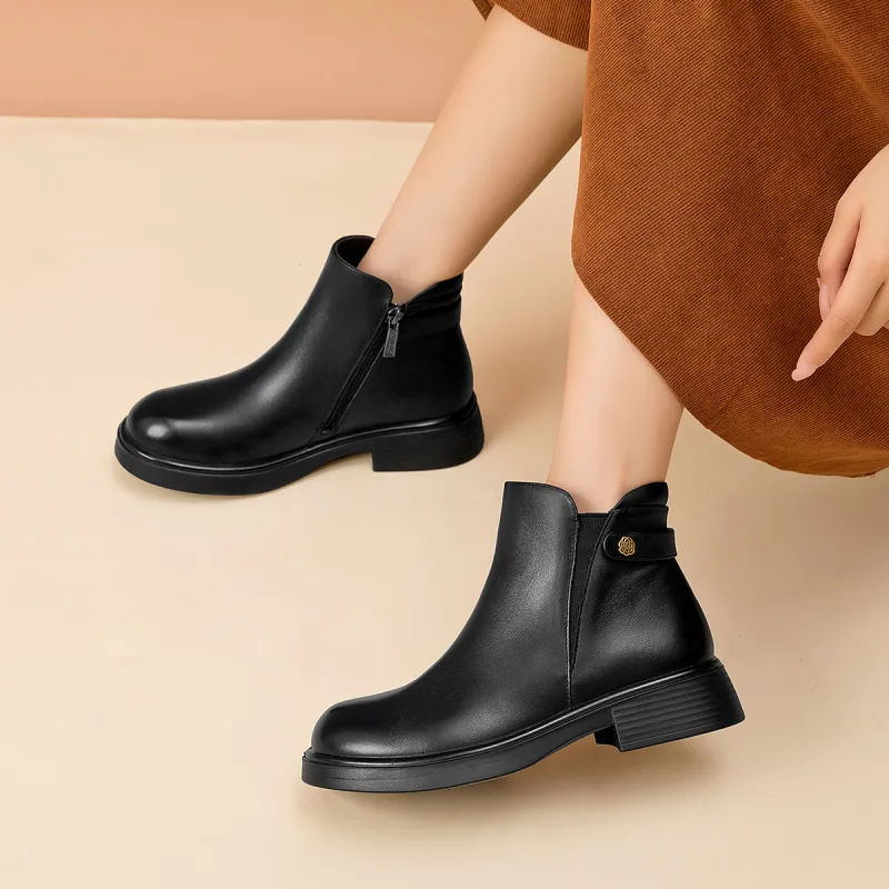 AOKANG Ankle Boots 3.8cm Women's Black-1
