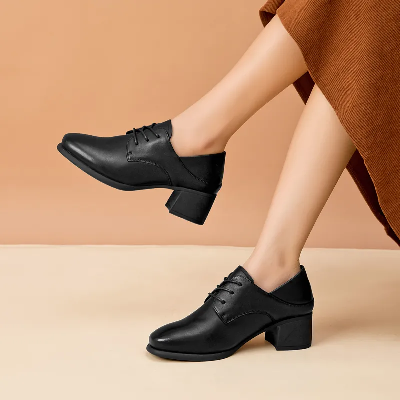 AOKANG Chunky Heel High Heels 4.8cm Women's Black-5