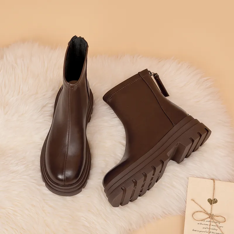 AOKANG Ankle Boots 5.3cm Women's Brown-1