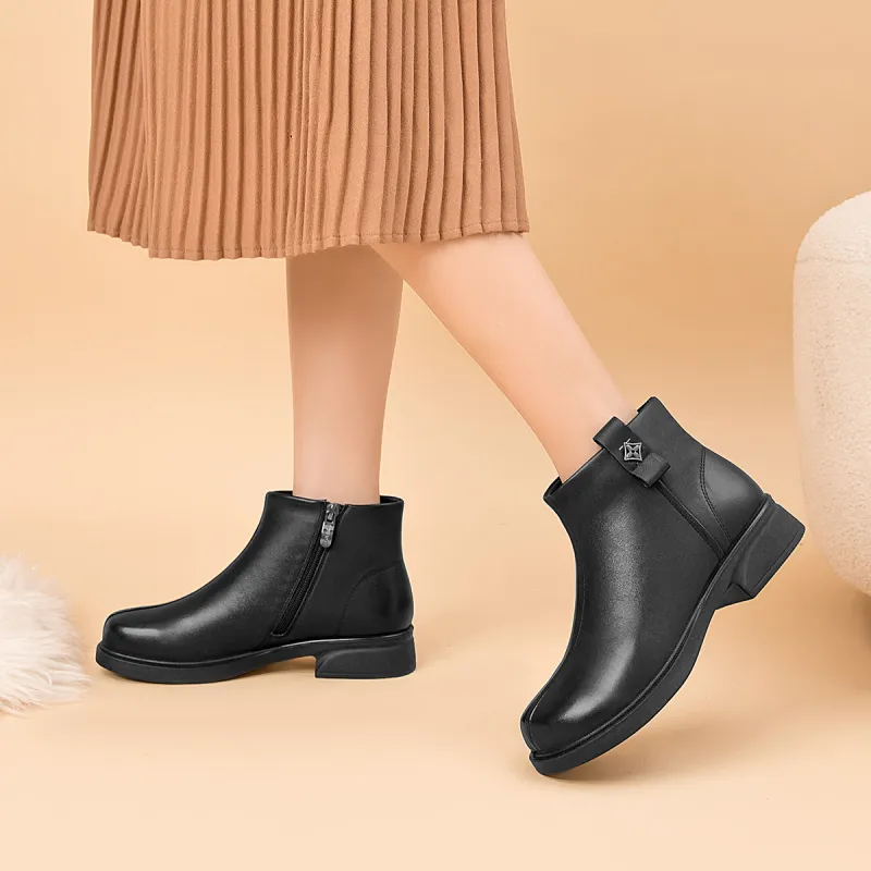 AOKANG Ankle Boots 3.5cm Women's Black-6