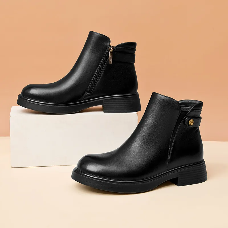 AOKANG Ankle Boots 3.8cm Women's Black-6