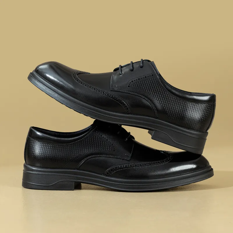 AOKANG Dress Shoes Men Low Top Black-2